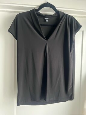 Buffalo David Bitton Black V-Neck Cap Sleeve Top